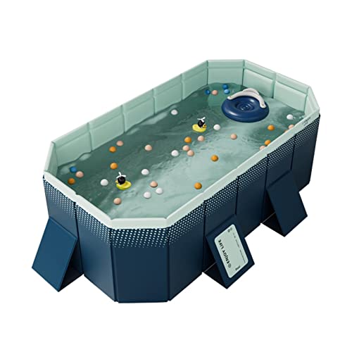 TQQEPOOL Inflatable Swimming Pool,Summer Portable Kids Play Pool,Foldable PVC Dog Pet Swimming Pool for Indoor and Outdoor (Color : Blue, Size : 2.1m)