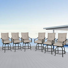 PATIO TREE Outdoor Counter Height Bar Stools Set of 6 Black
