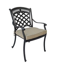 Sunvuepatio 9 Piece Outdoor Dining Set Elisabeth Cast Aluminum Fire Pit Table with Umbrella Hole Desert Bronze