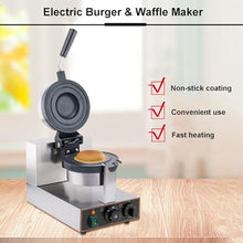 Commercial Hamburger Press Makers, Electric Hamburger Press Maker with Time Range 0-5 Minutes, Stainless Steel Ice Burger Maker for Snack Bar, Mobile Stall (With Gloves)