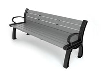 Frog Furnishings Outdoor Bench | Resinwood slates and Powder Coated, Heavy Duty cast Aluminum Frames | Patio Seating Bench for Front Porch, Backyard and Park- Green Slat (8 Feet)