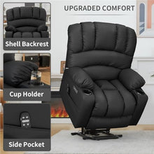 HTERWQEA Power Lift Recliner Chair with Heated Massage, Side Pocket