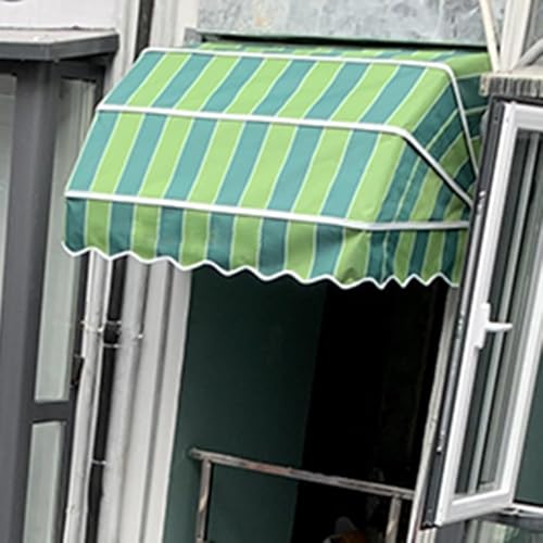 REMYS Manual Telescopic Door Canopy, French Window Awning Green, Outdoor Sunshade/Rain Cover Waterproof, Custom Colors(L 105cm/41.3in(WxH 80x80cm))