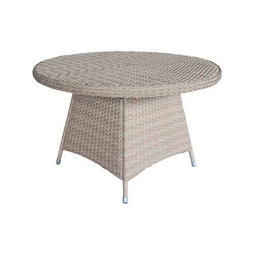 IC INTERNATIONAL CONCEPTS Outdoor 5 Piece Wicker Patio Furniture Set with Round Table and 4 Chairs Natural