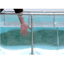 Aquarium Pool Pond with Transparent Clear Viewing Panel and Drain Valve, PVC Canvas Fish Pond with Steel Frame, Large Collapsible Outdoors Tarpaulin, for Fish and Shrimp Breeding(Clear,1x1x0.7m)