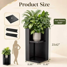 NicBex Tall Metal Square Planters Box Set of 6-24" H x 12" W Slim Black