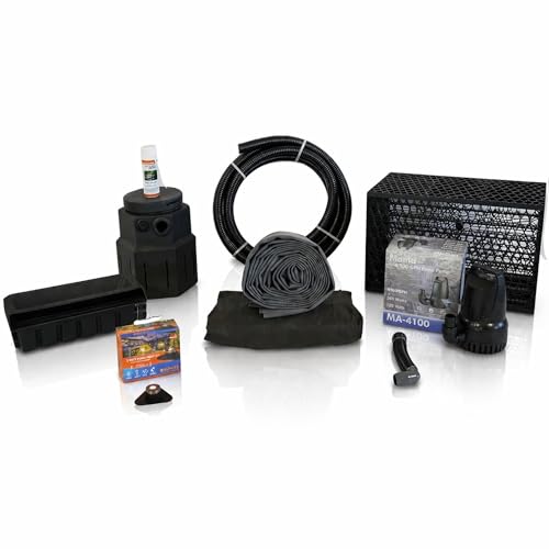 Pond Free Cascade 4100 GPH Waterfall Kit MatrixBlox 10 x 30 Ft EPDM Liner