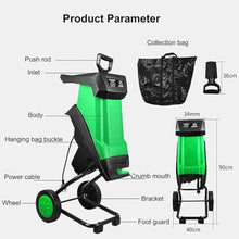 Hiedmeil 2400w Electric Garden Shredder,Wood Chipper,Max 40mm Branch,Corded Leaf Mulcher with 50l Bag,Rapid Blade,Safety Plunger,220v