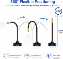 Plant Watering Devices 360° Bendable Nozzles, 4 Spray Modes, Mist Cooling Kit for Road Canopy Deck Umbrella(H 8 in(20cm) Nozzle,L 295ft(90m))