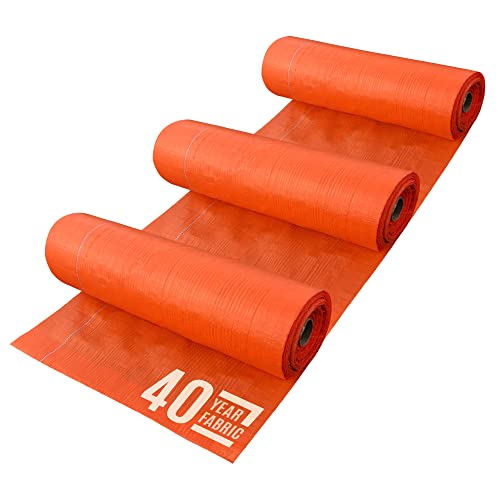 Sandbaggy Orange Ground Cover Weed Barrier - Great as Weed Blocker Landscape Fabric - Less Heat Absorbed Compared with Black Fabric (3 ft x 500 ft - 3 Rolls)