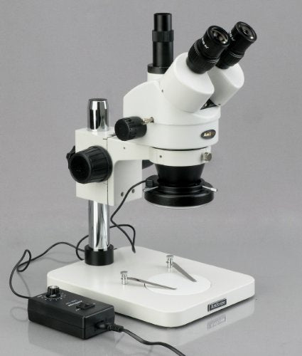 AmScope Trinocular Stereo Zoom Microscope 7X-90X White