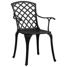 WEHUOSIF 5-Piece Cast Aluminum Outdoor Bistro Set with Round Table and 4 Chairs, Black Patio Dining Set with Umbrella Hole for Shade