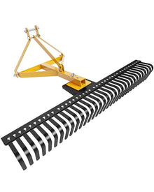 KYBOLT 60-Inch Tractor Rake 3-Point Attachment for Landscape Leveling and Gardening Black/Yellow