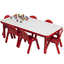 Children's Factory Baseline Preschool Rectangular Table & Chair Set Red