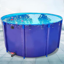 LZMZMQ Round Thickening Canvas Pool - 1m 2m 3m 4m 5m 6m 7m 8m 9m 10m Dia, Foldable Summer Outdoor Fun Swim Pool with Framed, Assembly Above Ground Pools(9x1M/63585L/16797GAL)