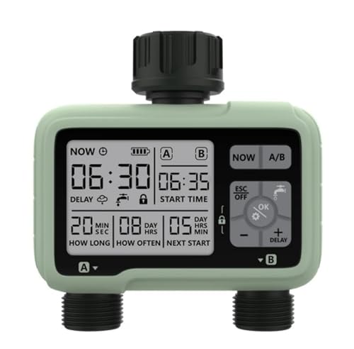 1pc Electronic Automatic 2 Outlet Irrigation Garden Water Timer Watering System Controller