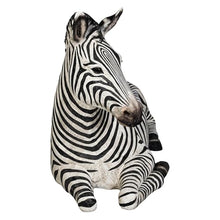 Design Toscano African Striped Zebra Photo-Op Sculptural Bench 68 Inch Black/White