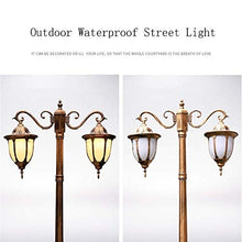 Lights Outdoor Double Head E27 European Outdoor High Pole Street Light Die-cast Aluminum Rust-Proof Garden Retro Road Lamp IP55 Waterproof Landscape Outdoor Column Lantern Pillar Post Lighting Stadium