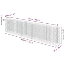 Heofavd Gabion Raised Bed Galvanized Steel 177.2"x19.7"x39.4" Garden Planter for Flowers and Plants, Sturdy Mesh Rock Cage for Outdoor Landscaping and Patio Border Decor
