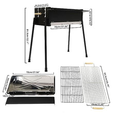 EKSMA Barbecue Charcoal Grill,Stainless Steel Folding Portable BBQ Tool Kits for Outdoor Cooking Camping Hiking Picnics,Casual BBQ Grill，Height Adjustable Barbecue Grills