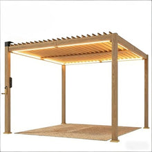 Outdoor Pergola, Metal Outdoor Patio Gazebo with Crank Louvered Roof, Powder Coated Steel Frame, Drainage System, Backyard Deck Garden, Sun Rain Snow Protection (only Pergola)