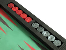 Zaza & Sacci Leather/Microfiber Table Top Backgammon Set 26" Extra Large Black