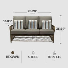 Four Seasons Courtyard Positano 3 Seater All Weather Wicker Loveseat Beige