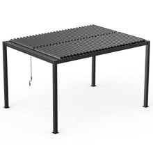 Kaimei 10x13FT Aluminum Louvered Pergola Black - Adjustable Shade & Rain Resistant Patio Cover for Backyard Garden