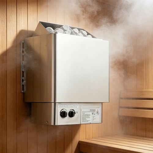 AETEREOS 110V Electric Sauna Heater Stainless Steel Sauna Heating Stove with Internal Controller, Wet and Dry Bath Sauna Box Sauna Room Equipment for Home Hotel Spa Shower Steam Room 3KW