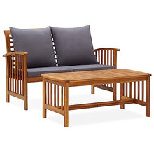 YNGBHFNOP Ensemble Salon de Jardin en Acacia Massif Gris Anthracite avec Finition Huilée, 5 Pièces Confortable et Élégant Pour Terrasse, Balcon ou Jardin, Meuble d'Extérieur Résistant aux Intempéries