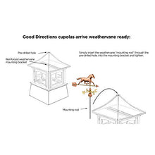 Good Directions 26" Square Coventry Vinyl Cupola with Black Aluminum Roof and Rooster Weathervane Vinyl/Black