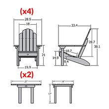 Highwood Classic Westport 6pc Set with 4 Adirondack Chairs and 2 Side Tables Harbor Gray