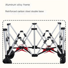 PUCNHZYNW Outdoor Folding Aluminum Alloy Beach Trolley Cart for Camping and Picnic Small Pull Car for Off Road Adventures Black Color