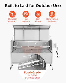 VEVOR Rotisserie Grill, 52" Electric Rotisserie Grill Kit