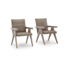 Signature Design by Ashley Haven Retreat Outdoor Arm Chair (Set of 2), All-Weather Resin Wicker, Rust-Resistant Aluminum Frame & Quick-Dry Foam Cushion, Casual Patio Dining Seating, Beige/Brown