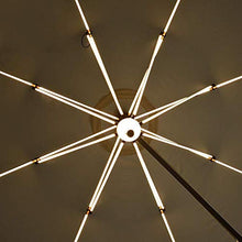 MidiLi Parasol Garden Umbrella 250cm Wall Solar LED Lights and Metal Pole - Garden tilt Adjustment Sun Shade Umbrella