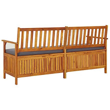 GHVBNMF 67 Inch Acacia Wood Storage Bench with Cushion, Matte Black
