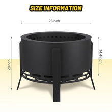 LinTimes 26in Smokeless Fire Pit Carbon Steel