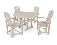 POLYWOOD Palm Coast 5-Piece Outdoor Dining Set, Sand - All-Weather HDPE Patio Furniture - Poly Lumber Table and Chairs for Deck, Garden & Backyard
