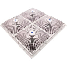 Main Drain Cover, Aquastar MoFlow,(4) 9" Square,w/Frame,White 18MF101
