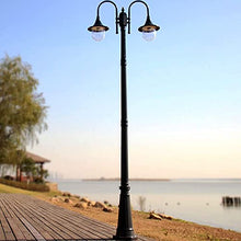 iumLeap 102.36In Outdoor Lamp Post Light Garden Pillar Post Light Aexterior Path Pillar Lamp Bollard Path Lamp Mains Powered Street Light Ip65 Waterproof Pole Light Lighting (230cm(90.55in))