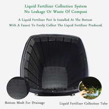 HUTOOLEE Garden Compost Bin, 110L Outdoor Composting Container with Thermometer, Continuous Fattening in 6-8 Weeks, for Fertilization of Vegetables, Food Crops