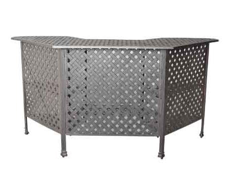 Nassau Outdoor Patio Party Bar Table Dark Bronze Cast Aluminum