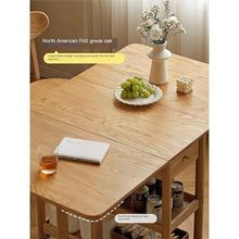 Coffee Table Solid Wood Dining Table Nordic Small Household Movable Folding Modern Simple Oak