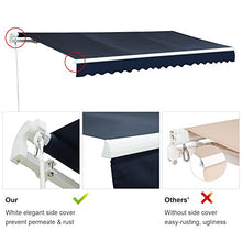 Diensweek 10'x8' Patio Awning Retractable, Manual Commercial Grade Fully Assembled- Quality 100% 280G Ployester Window Door Sunshade - Deck Canopy Balcony P100 Series (10'x8', Navy Blue)