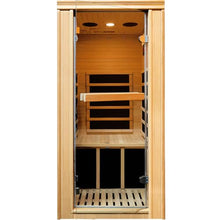 RIGO 1-Person Infrared Sauna Hemlock Wood with Bluetooth & LED Control 980W