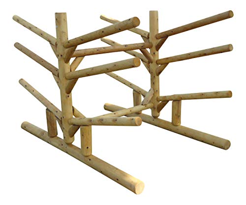 Log Kayak Rack Low 4 Kayak + 2 SUP + 2 Canoe Rack Canyon Brown