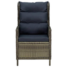 UUGRANDTO Garden Dining Set Brown Chairs with Black Cushions and Black Table Patio Furniture Outdoor Sets