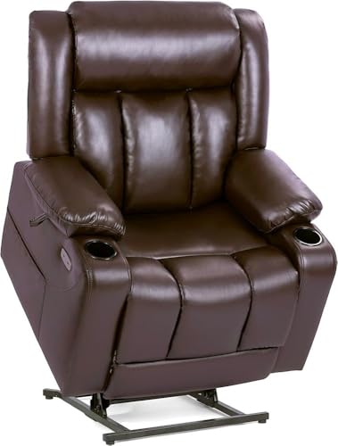 KTYUERGHK Heavy Duty Dual Motor Power Lift Recliner Chair, Dark Brown