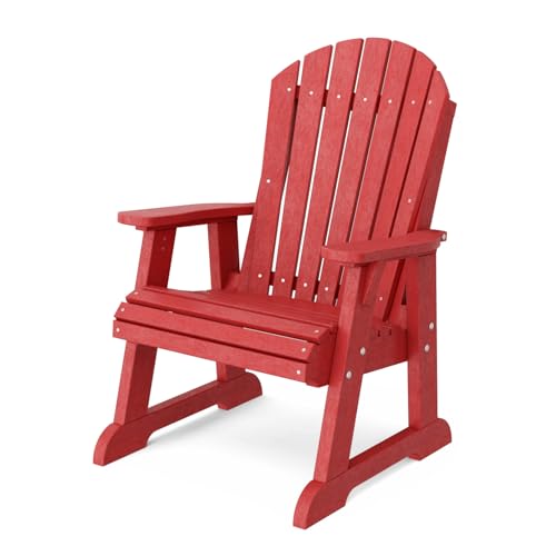 Wildridge Heritage High Fan Back Chair, Cardinal Red - Outdoor All-Weather Poly Furniture for Patio, Deck, Yard